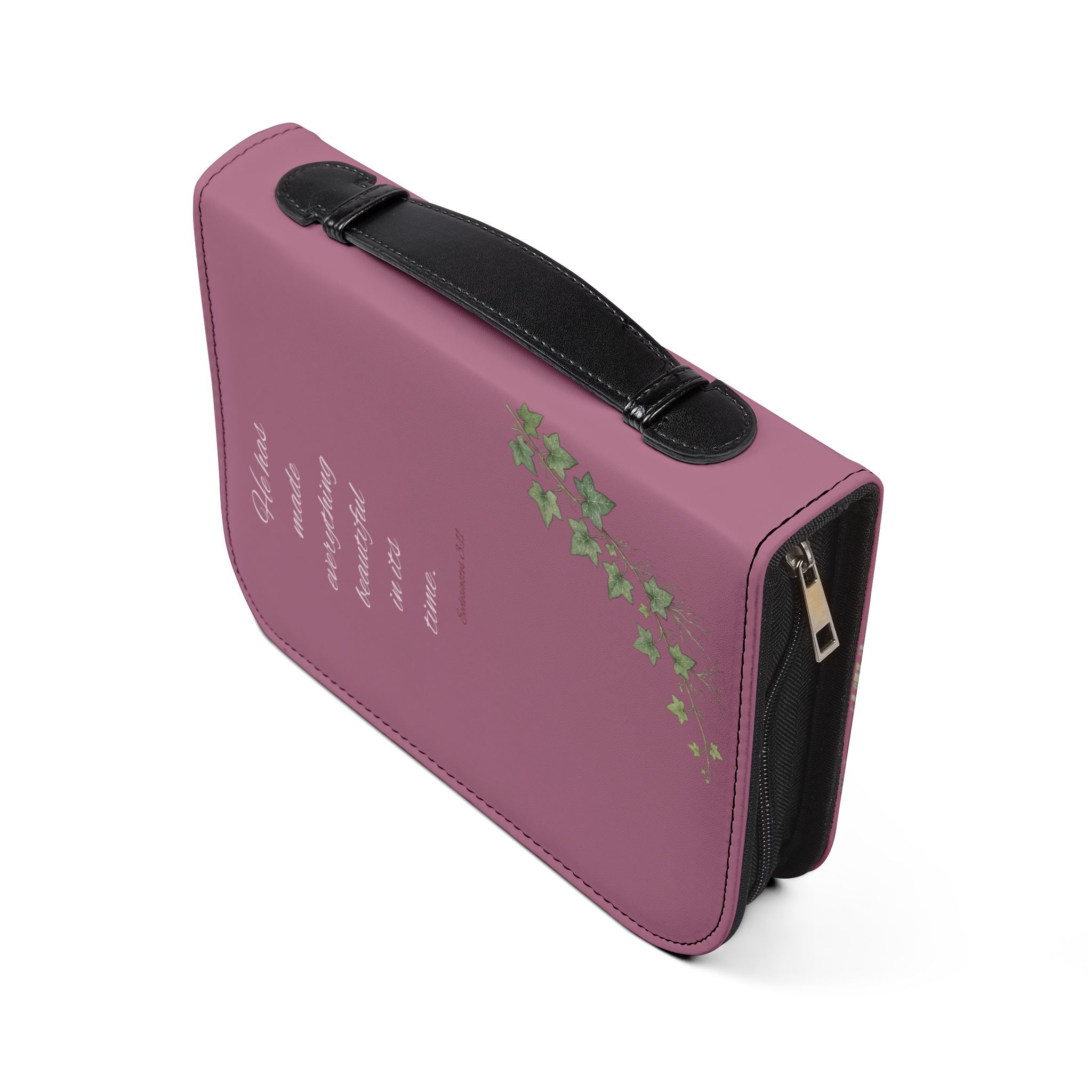 Bible Cover — Floral Foxglove Design with Romans 8:28 Quote