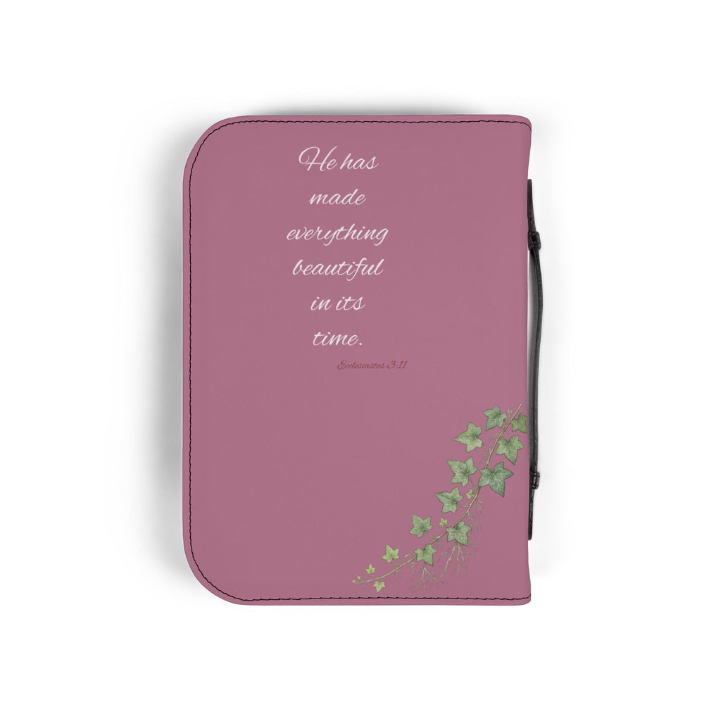 Bible Cover — Floral Foxglove Design with Romans 8:28 Quote
