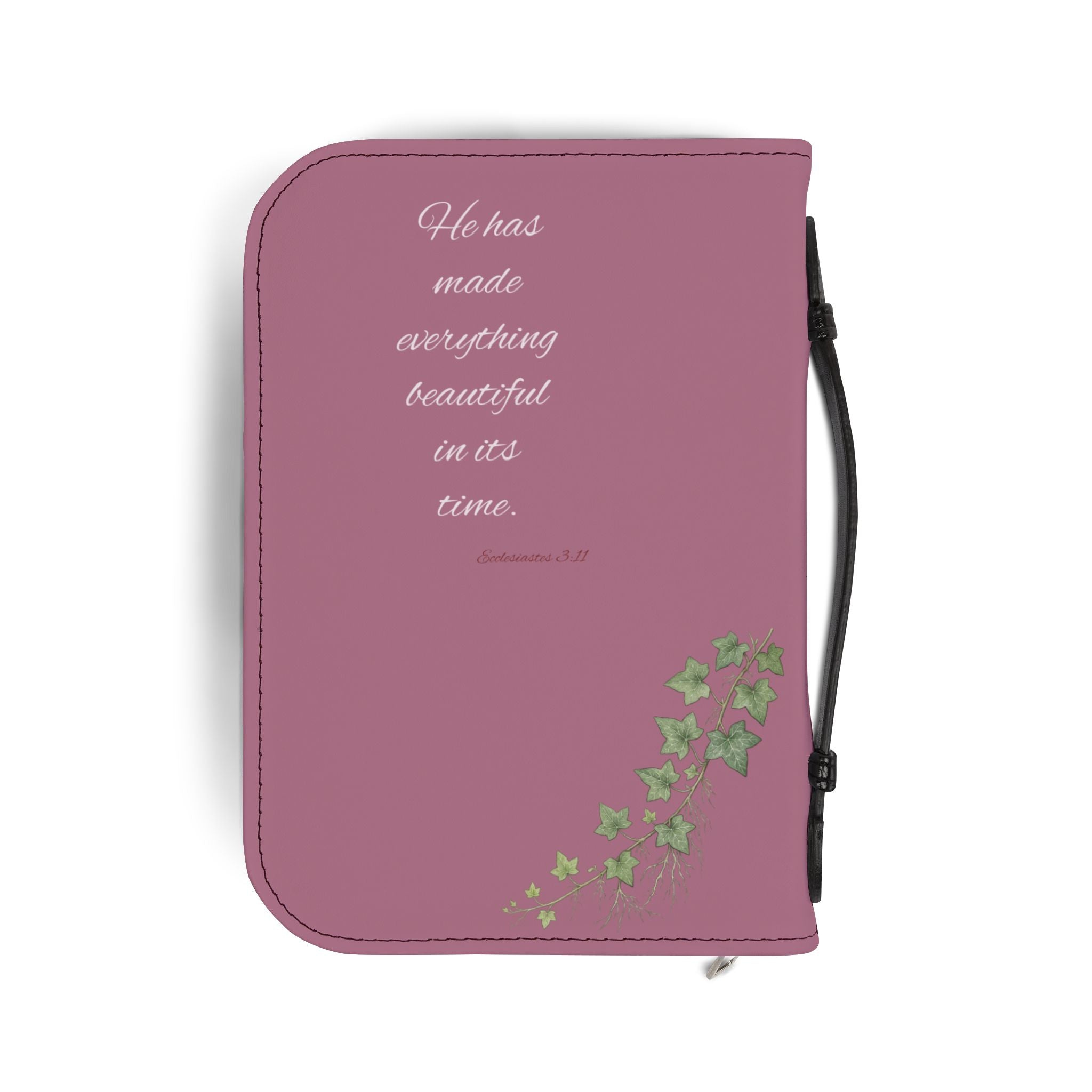 Bible Cover — Floral Foxglove Design with Romans 8:28 Quote