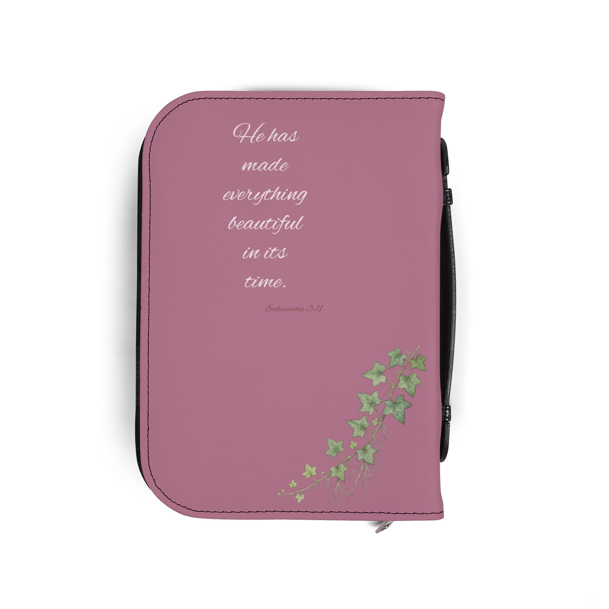 Bible Cover — Floral Foxglove Design with Romans 8:28 Quote