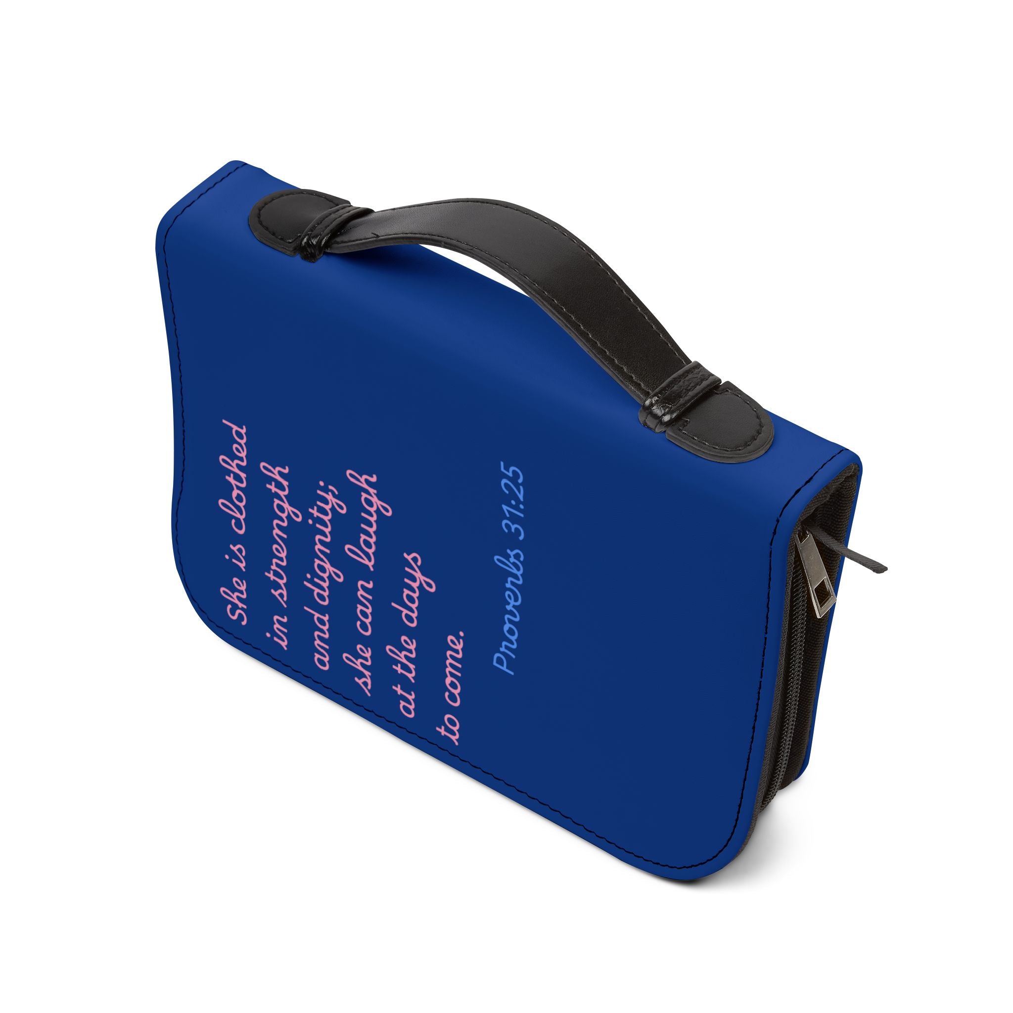Bible Cover - Floral Proverbs 31:25 Zippered Bible Case, Women’s Scripture Cover